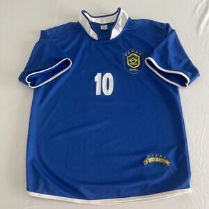 RONALDINHO #10 unisex pullover blue jersey youth small
